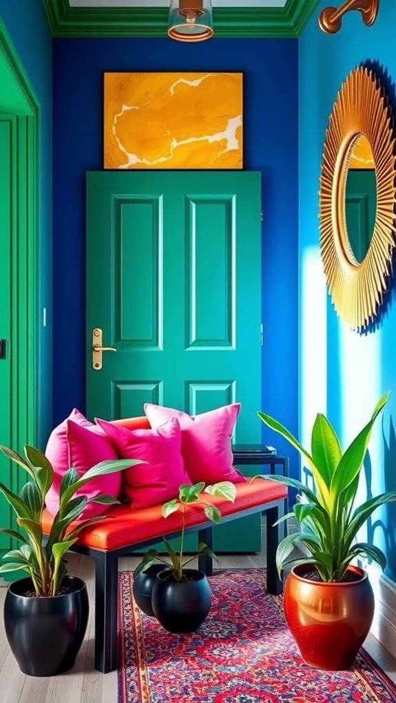bold colors for entryway