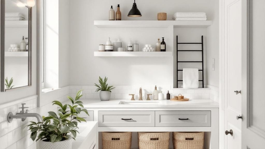 11 Small Space Bathroom Designs That Magically Add Storage