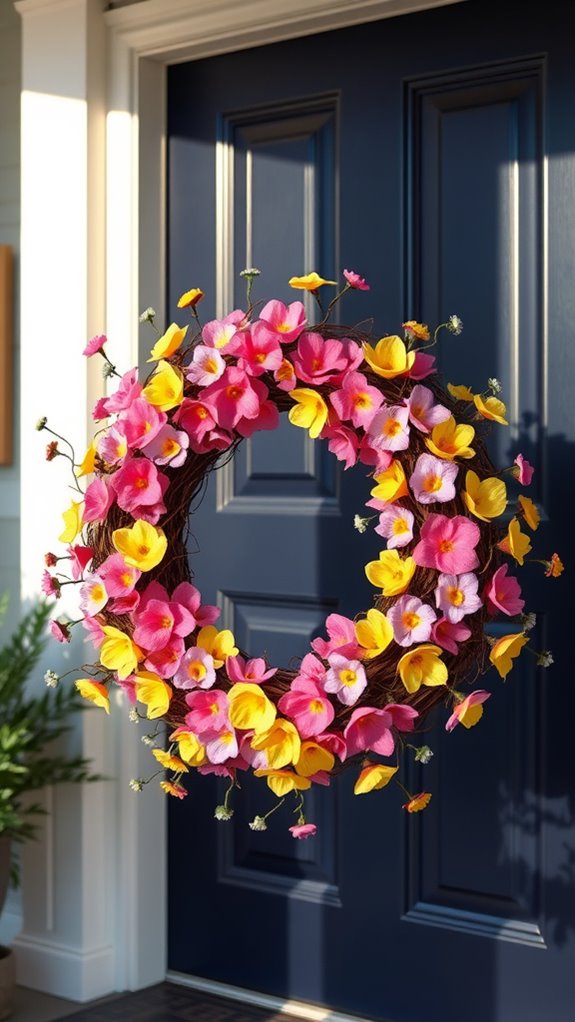 colorful diy door wreath