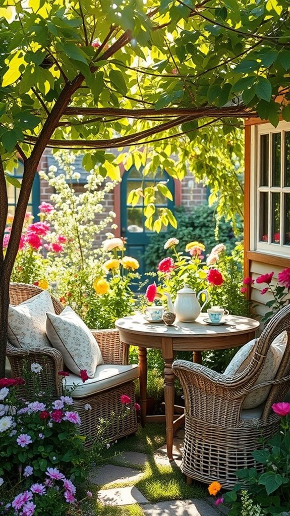 cozy garden seating area