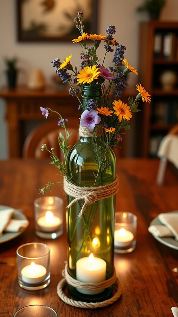 diy decorative wine centerpieces