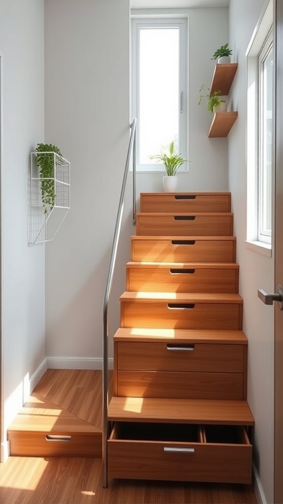 folding staircase desk solution