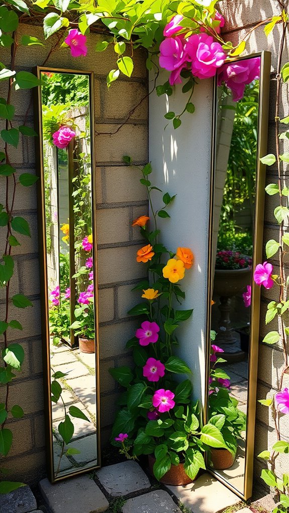 mirrors enhance garden space