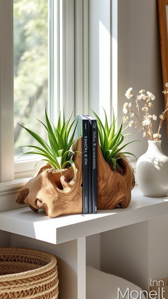 natural element bookends craft
