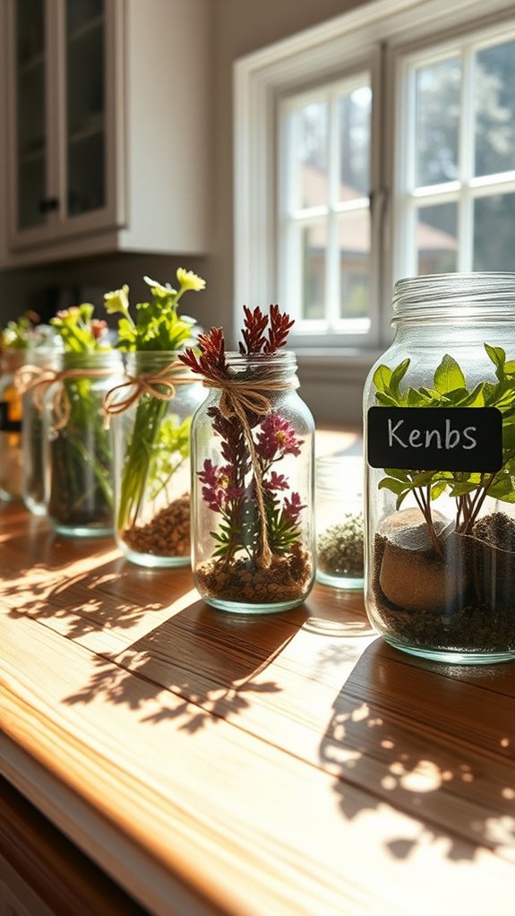 repurposed glass jar organization
