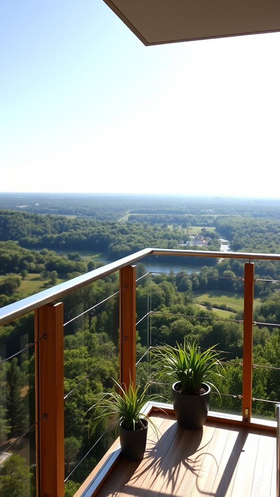 sleek unobstructed balcony views