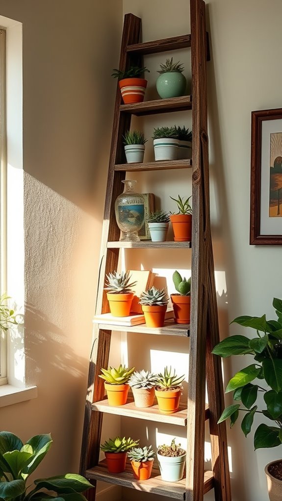 stylish ladder display shelf
