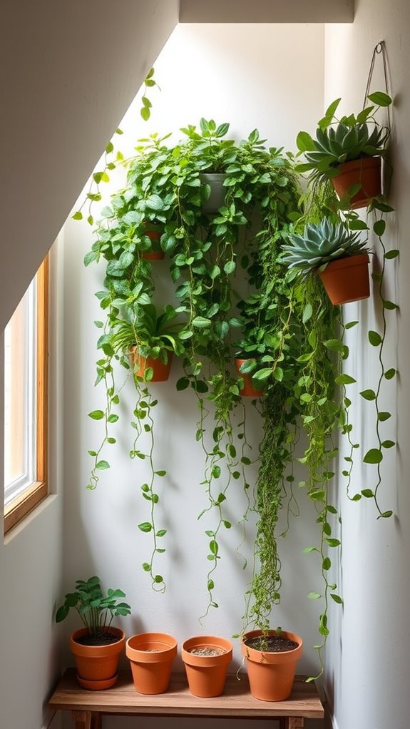 transform under stairs into greenery