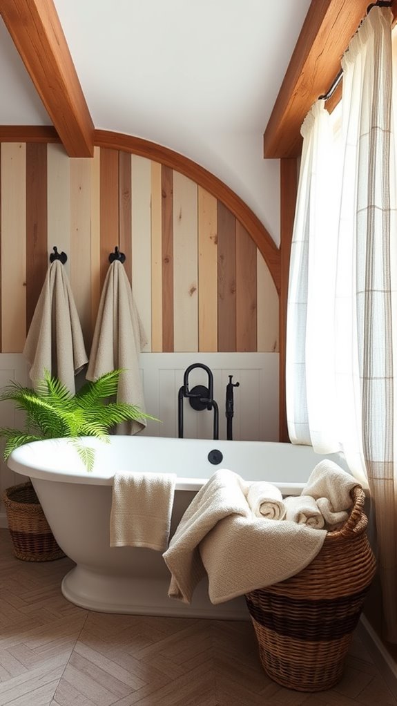 cozy farmhouse bathroom fabrics