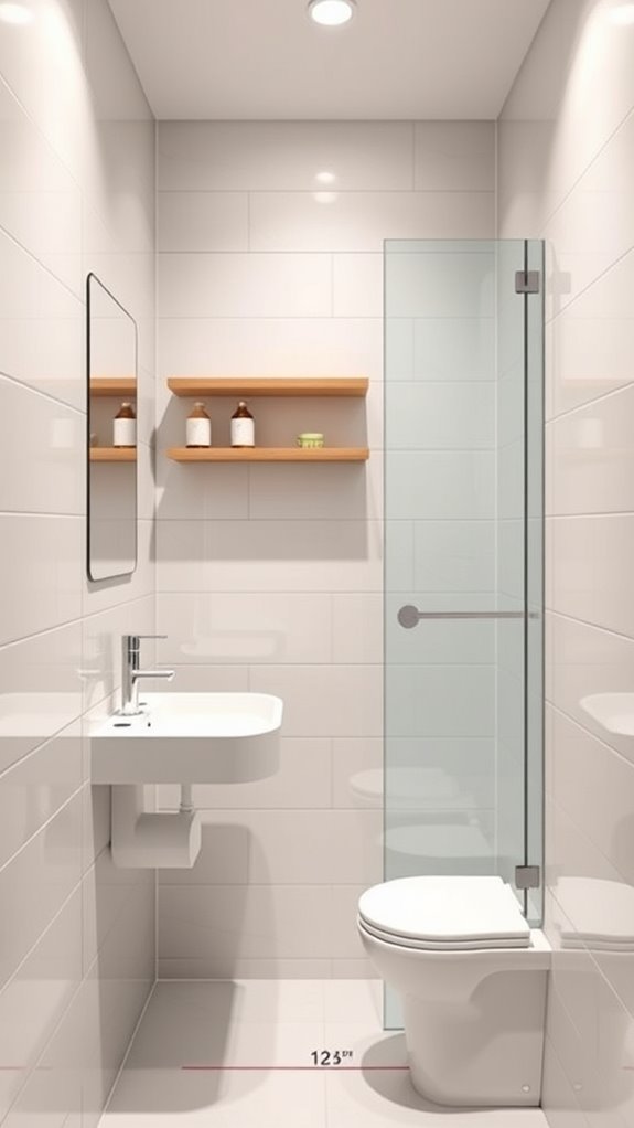 efficient one wall bathroom design
