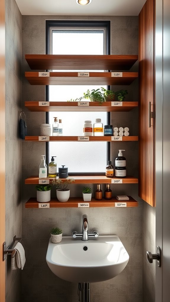 maximize vertical bathroom storage
