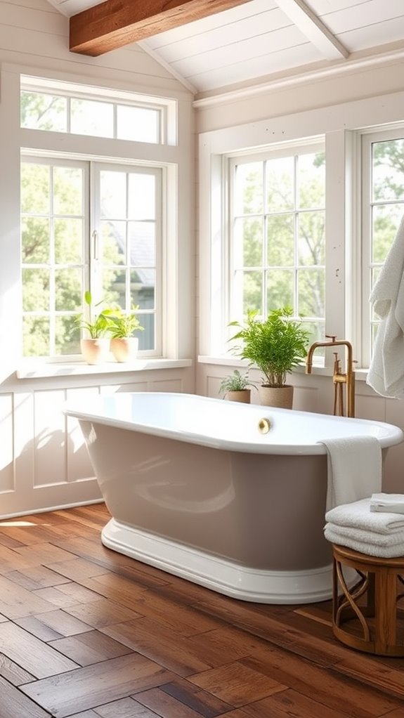 stylish freestanding bathtub integration
