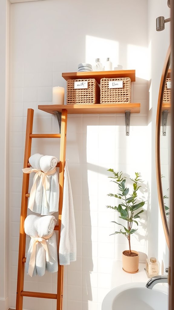 stylish vertical towel storage
